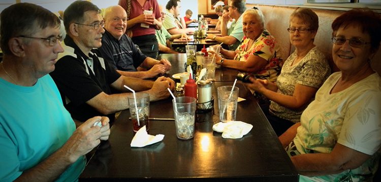 Linda waiting on the friends eating at Michigan Diner in Tecumseh